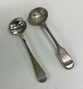 EXETER: An OE pattern silver salt spoon together w