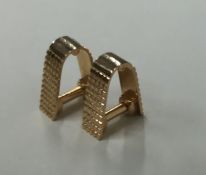 A pair of heavy French 18 carat rose gold cufflink