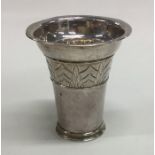 A tapering silver spill vase of Art Deco form. App