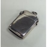 A plain silver vesta case with loop top. Sheffield