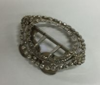 A rare heavy 18th Century silver shoe buckle. Appr