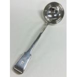 A large fiddle pattern crested silver soup ladle.