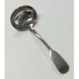 NEWCASTLE: A rare fiddle pattern silver sauce ladl