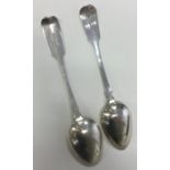 EXETER: Two large fiddle pattern silver tablespoon