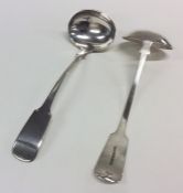 A pair of Scottish Provincial silver sauce ladles.