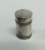 An early 18th Century silver cylindrical box. Punc