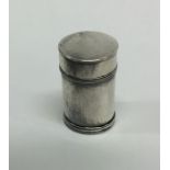 An early 18th Century silver cylindrical box. Punc