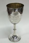 A Victorian silver and silver gilt goblet inscribe