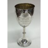 A Victorian silver and silver gilt goblet inscribe