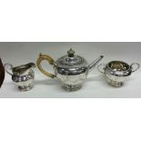 An attractive Victorian three piece silver bachelo