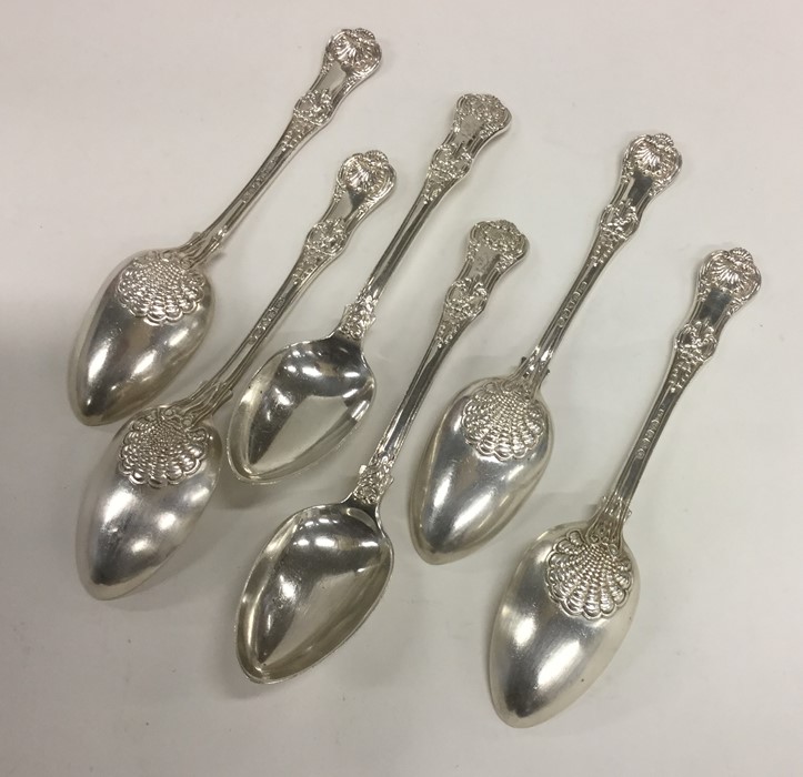 A good set of six Georgian dessert spoons with cre