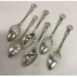 A good set of six Georgian dessert spoons with cre
