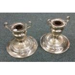 A pair of stylish American silver candlesticks dec