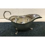 An Edwardian silver sauce boat. Birmingham. Approx