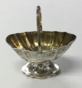 EXETER: A Victorian silver bright cut sugar basket