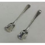 A pair of Georgian silver salt shovels. London. Ap