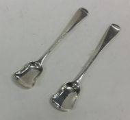 A pair of Georgian silver salt shovels. London. Ap