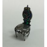 A Continental silver mounted miniature chair decor
