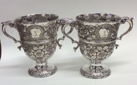 DUBLIN: A rare pair of Irish silver trophy cups he