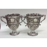 DUBLIN: A rare pair of Irish silver trophy cups he