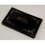 A tortoiseshell and gold mounted needle case with