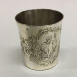 An attractive tapering French silver beaker decora