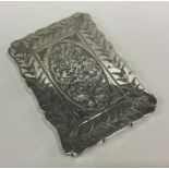 A finely engraved Victorian silver card case with