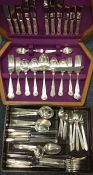 A Kings' pattern silver plated cutlery set togethe