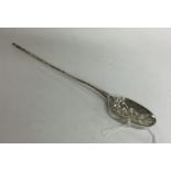 A Georgian silver mote spoon with pierced bowl. Ap