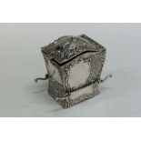 An unusual late Victorian silver card case in the