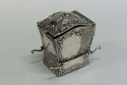 An unusual late Victorian silver card case in the