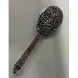 A Miniature silver handbag mirror decorated with a