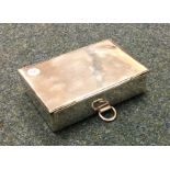 A heavy silver plated hinged sandwich box. Est. £1