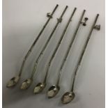 A set of six silver ice cream spoons of Chinese de