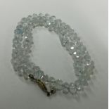A long string of aquamarine beads. Approx. 36 gram