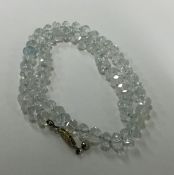 A long string of aquamarine beads. Approx. 36 gram