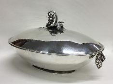 GEORG JENSEN: A rare heavy oval tureen and cover,