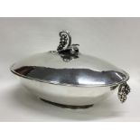 GEORG JENSEN: A rare heavy oval tureen and cover,