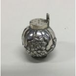 A baluster shaped Chinese silver pepper decorated