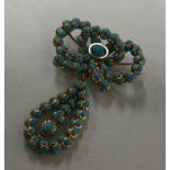 An unusual Victorian turquoise and gold pendant /