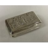 A heavy George III silver snuff box embossed with