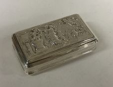 A heavy George III silver snuff box embossed with