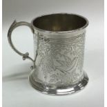 An attractive Victorian silver christening cup eng