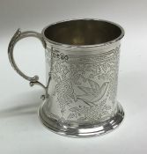 An attractive Victorian silver christening cup eng