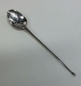 A Georgian silver mote spoon of typical form. Appr