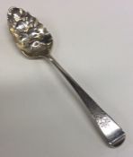 A Georgian silver berry spoon. London 1803. By RC.