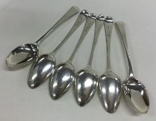 A good set of six OE patters silver dessert spoons