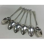 A good set of six OE patters silver dessert spoons