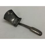 A good Georgian silver caddy scoop with bright cut