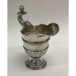 A good cast silver cream jug with pouring lip. Bir